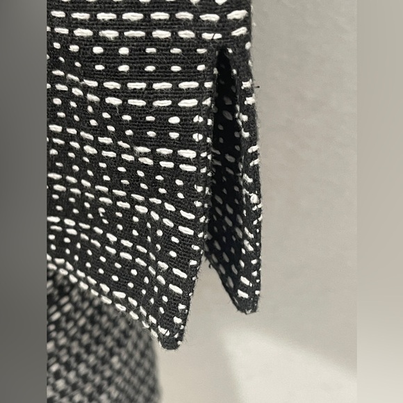 Misook 100% Cotton Black White Print Open Front 3/4 Sleeve Cardigan Size Medium - Picture 6 of 6